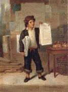 James H. Cafferty Newsboy Selling New-York Spain oil painting artist